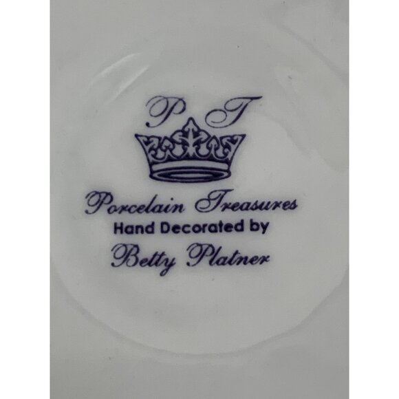 Porcelain Treasures Hand Paint Tea For One Set By Betty Platner Rose 8817 - Picture 3 of 8